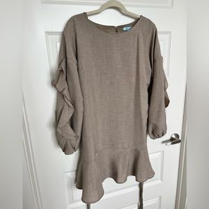 She + Sky Ruffled Dress with Belt